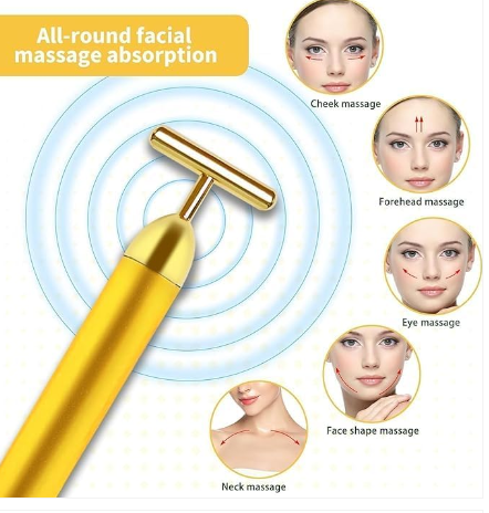 Golden Electric Facial Massager