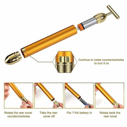 Golden Electric Facial Massager